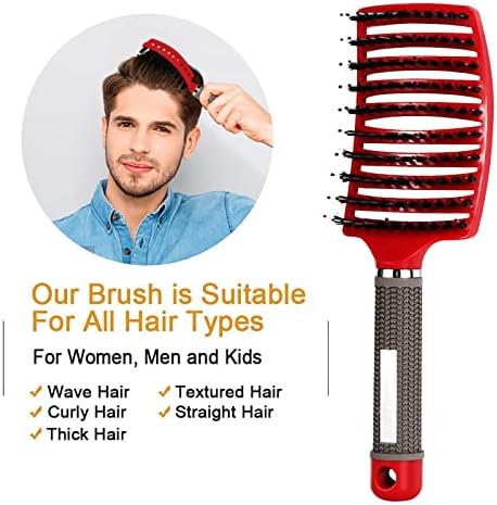 Detangling Brush, Wet Dry Detangler Hair Brushes, Vented Detangling Brush, Fast Drying Styling Massage Hairbrush for Women & Kids’ Long, Thick, Thin, Curly & Tangled Hair (Gold) - Image 6