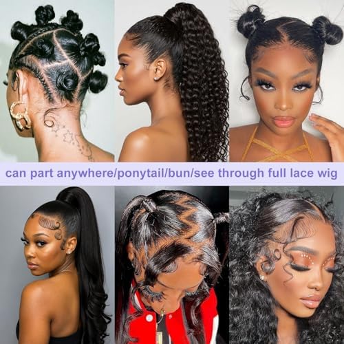 FASHION PLUS Real Full Lace Wig Human Hair Loose Wave Human Hair Wigs,15A Grade 200% Density Pre Plucked Virgin Human Hair with Baby Hair, Loose Wave Full Lace Frontal Wigs,100% Hand-tied, 18Inch - Image 6