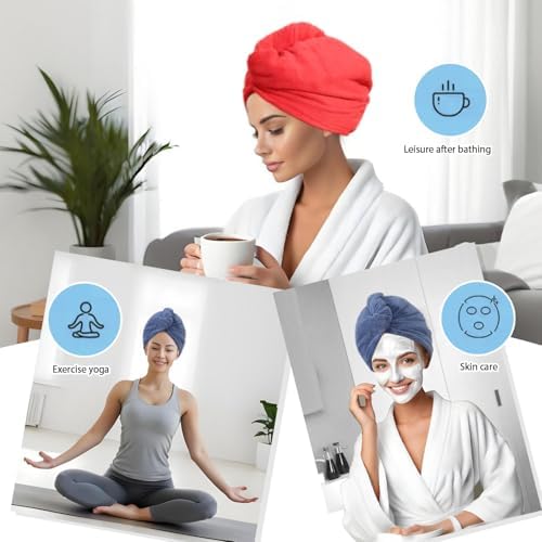 Microfiber Hair Drying Towel Wrap,Hair Turbans Towel for Wet Hair - Image 4