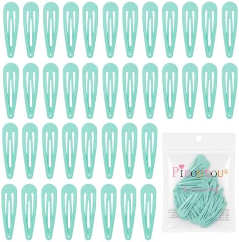 Light Green Hair Clips, 2 Inch Metal Snap Clips 40 Pack by PIDOUDOU