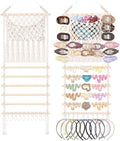 SNOWSTAR Macrame Hair Claw Clip Organizer,Large Capacity Mesh Bag Scrunchies Holder and Hair Ties Organizer for Women Girls,Hair Accessorie Hanging Storage Home Decor Wall,Door by WelcometoSNOWSTAR