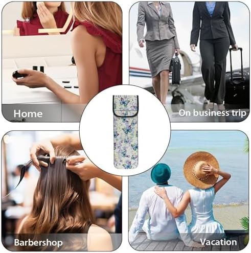 ZOUTAIRONG Hair Dryer and Curling Iron Travel Case for Travel Gym Curling Iron Holder Neoprene Curling Iron Bag Heat Resistant Flat Iron Case Curling Iron Holder Hot Tools Travel Bag Butterfly Pattern - Image 7
