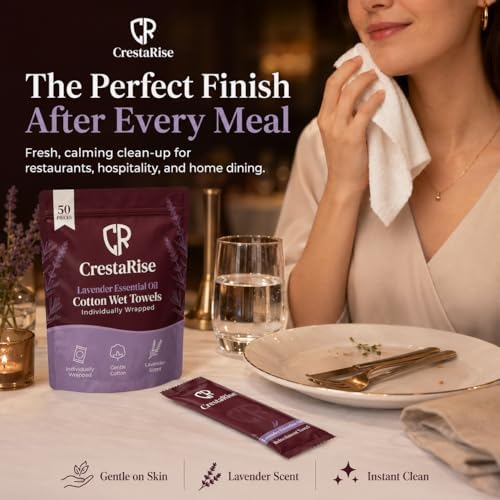 Hot or Cold Moist Cotton Towel Individually Wrapped 9" X 9" Inch Essential Oil Scent Wet Towelettes Disposable Face & Hand Pre-Moistened Wipes Soft Refreshing for Travel Spa Hotel - Image 6