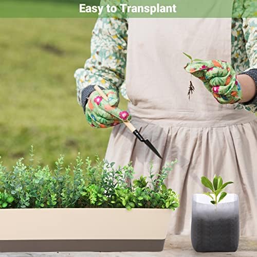 GREANER Fabric Seedling Plant Grow Bags, 200 PCS Non-Woven Plant Nursery, 9.8x11 inches Biodegradable Plant Starter Bags for Tree, Flower, Vegetable, Fruit, Saplings, Home Garden Supply - Image 5