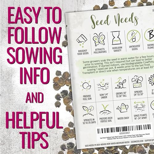 Seed Needs Flower Seeds to Plant Carnival Hollyhock Mix - Bulk Pack - Image 4