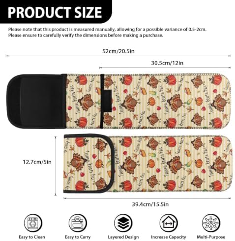Thanksgiving Turkey Curling Iron Holder Heat Resistant Neoprene Curling Iron Cover Bag with Pocket Curling Iron Organizers and Storage for Hair Straightener, Curling Iron, Flat Iron and Hot Hair Tools - Image 6