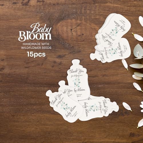 15 Green Baby Bottle-Shaped Gift Wrap Tags with Wildflower Seeds - Image 3