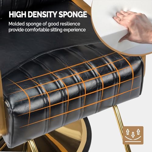OmySalon Salon Chair for Hair Stylist, Reclining Barber Chair Hairdressing Styling Chair with Adjustable headrest, Beauty Shampoo Barbershop Furniture - Image 5