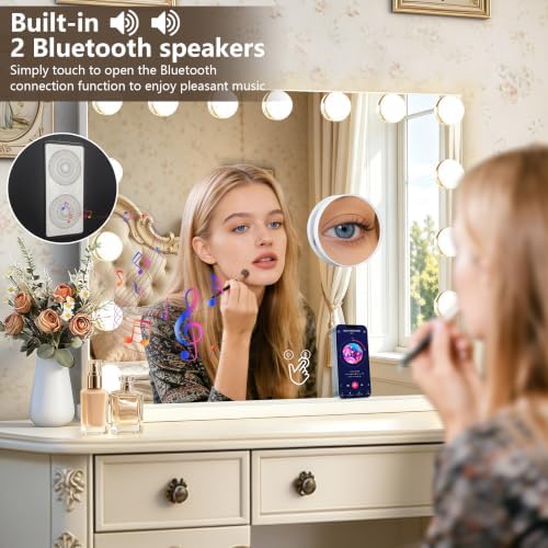 Ratsamee Hollywood Vanity Mirror with Lights, Bluetooth USB Charging Port - Image 6