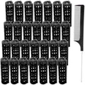 28PCS Plastic Hair Rollers Set 1.5cm/0.6in Heatless Rollers Hair Curlers Self Grip Rollers Tools for DIY Hairdressing Hair Salon(Black) by MOODKEYbrand