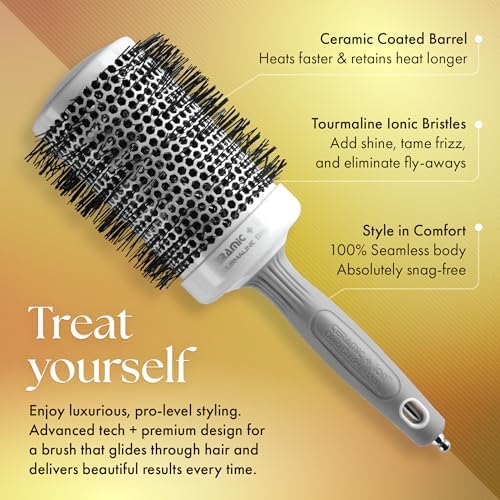 Olivia Garden Ceramic + Ion Round Thermal Hair Brush - Not Electrical - Professional Blowout Brush for Normal to Thick Hair - Image 3