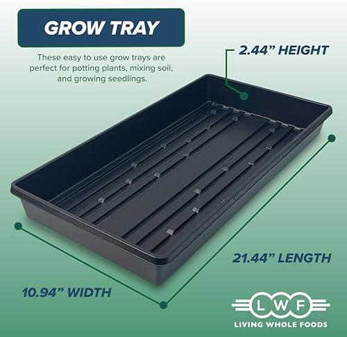 10 Plant Growing Trays (No Drain Holes) - 20" x 10" - Perfect Garden Seed Starter Grow Trays: for Seedlings, Indoor Gardening, Growing Microgreens, Wheatgrass & More - Soil or Hydroponic - Image 2