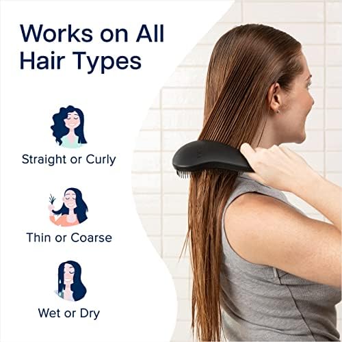 Crave Naturals Glide Thru Detangling Brush, Detangler Brush for Curly, Straight, Wet and Dry Hair Comb for Adults and Kids, Hair Accessories for Women, Black - Image 4