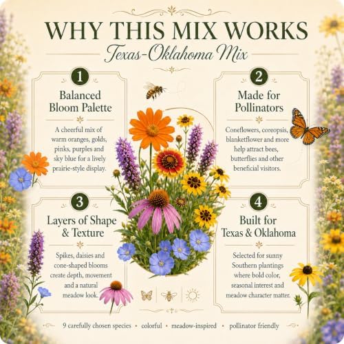 Wildflower Seeds for Central & Western Texas – 9-Species Regional Blend for Full Sun, Heat & Dry Conditions; Annual & Perennial Flowers; 4 oz Covers Up to 800 sq ft – Paper Street Perennials - Image 4