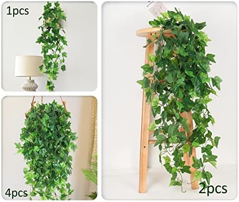 RECUTMS Fake Vines Artificial Hanging Ivy Vines Plants for Room Decor 4Pcs - Image 3