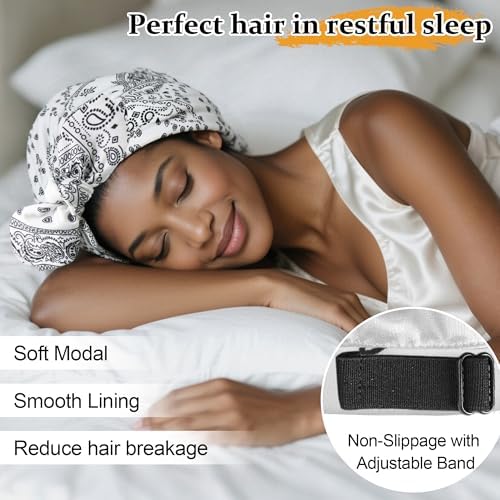 Ababalaya Satin Lined Beanies for Women Chemo Headwear Sleep Cap - Image 2
