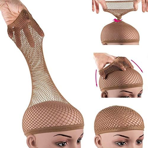 Dreamlover Wig Caps for Beginners, Wig Net for Long Hair, Brown, 2 Pieces by Dreamlover
