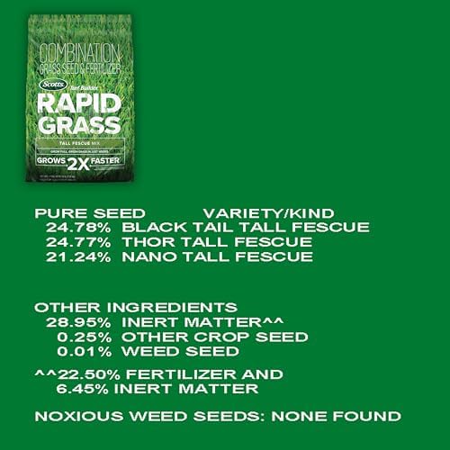 Scotts Turf Builder Rapid Grass Tall Fescue Mix - Combination Grass Seed and Fertilizer for Lawns, Lawn Seed that Grows in Just Weeks, 5.6 lbs. (Pack of 4) - Image 2