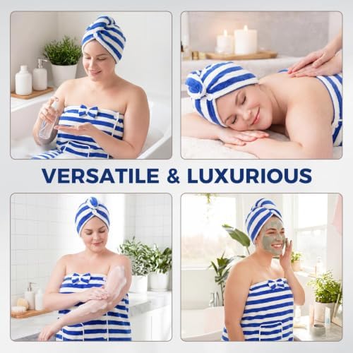 Oversized Bath Towel Wrap for Women with Plus Size Hair Dry Towel Set - Image 7