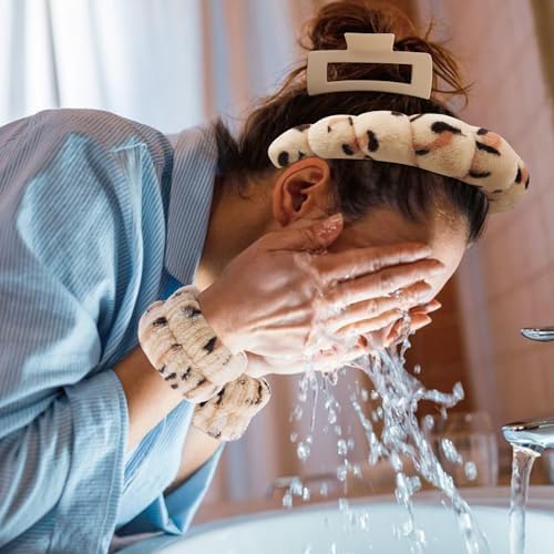 Chanaco Spa Headband, Makeup Headband with Wrist Bands, Hair Accessories for Washing Face and Teen Girl Gifts for Women - Image 2
