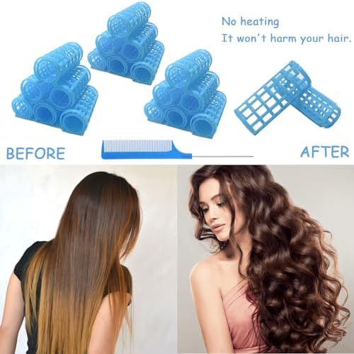 20PCS Plastic Snap-On Self-Grip Heatless Curlers Set 2.5cm/1in for DIY Hairstyling and Salon Use - Image 4