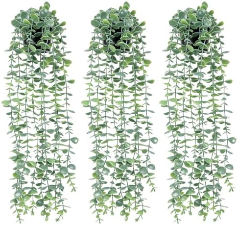 YAYUZEST 3pcs 24" Fake Hanging Eucalyptus Plant for Bathroom Wall Art Decor by Unknown