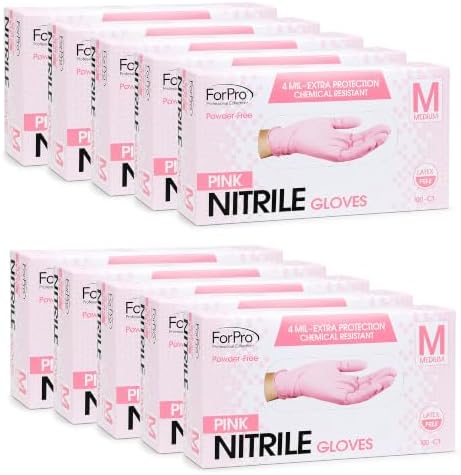 ForPro Disposable Nitrile Gloves, Chemical Resistant, Powder-Free, Latex-Free, Non-Sterile, Food Safe, 4 Mil by ForProProfessionalCollection