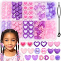 NAISKA 112PCS Pink Purple Hair Beads 12 Styles Box Beads for Hair Cute Pony Bead Heart Braids Jewelry Multi-Styles Hair Accessories for Kids Girls by NAISKA