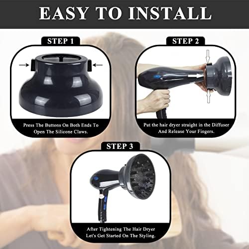 Hair Dryer Diffuser Attachment Universal Adjustable Professional Salon Tool for Curly Hair Fits Most Kinds of Blow Dryer Diameter 4.3-6.5CM - Image 4