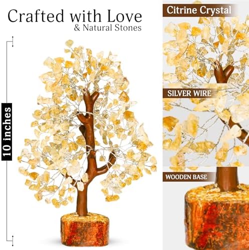 YATSKIA Citrine Crystal Tree of Life, Unique Gifts for Women, Mom & Sister, Handmade Gemstone Money Tree, Boho Room, Shelf & Office Desk Decor, Birthday Gifts - Image 2