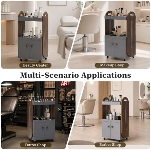 Salon Trolley Cart, Esthetician Cart for Beauty Salon, Grey - Image 4