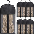6‑Pack Long Wig Storage Bags, Hanging Hair Extension Holder with Hooks by Unknown