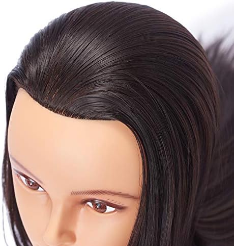 26-28'' Mannequin Head Synthetic Fiber Long Hair Styling Training Head Dolls for Cosmetology Manikin Maniquins Practice Head with Clamp Stand Holder (6611LB0220) - Image 4