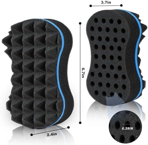 Hair Sponge for Curls, Small Holes Hair Sponges for Men Curls, Curling Sponge for Men Double-sided, Hair Sponges for Natural Hair Women, Twist Brush, Hair Twist Tool 1Pcs - Image 4