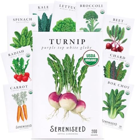 Sereniseed Certified Organic Fall Vegetable Seeds 10-Pack Kit by Sereniseed
