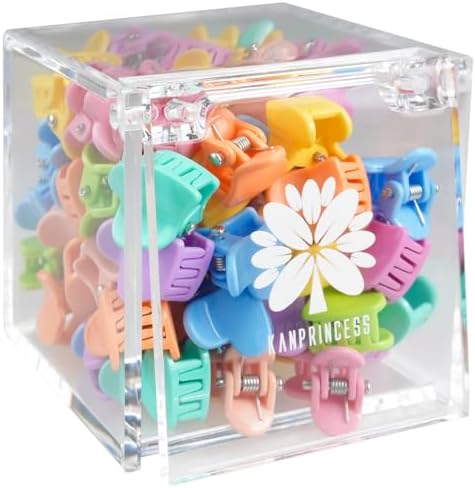 KANPRINCESS 70PCS Mini Claw Clips Small Hair Accessories With Fancy Box, Flower Clips for Women And Girls Cute And Sweet Gift Set(Heart-SET7) by KANPRINCESS