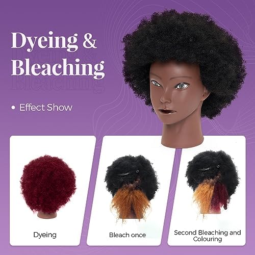 Afro Mannequin Head with 100% Real Human Hair for Curly Hair Styling - Image 3