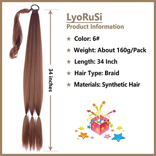 Braided Ponytail with Hair Tie Straight Wrap Around Hair Ponytail Extension - Image 2