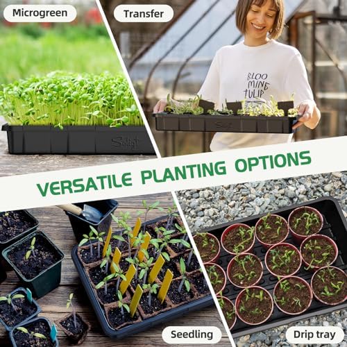 SOLIGT Extra Thick Heavy Duty 10 Pack 1020 Seed Starting Trays - Image 3
