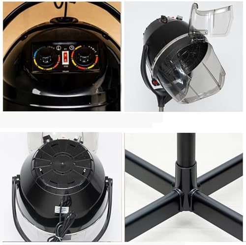 Black,Standing,Hair Conditioning Color Processor Adjustable Stand Up Bonnet Hair Dryer with Rolling Wheels for Home Salon Spa Beauty Equipment - Image 5