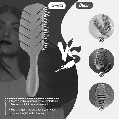 Detangling Hair Brush, Faster Blow Drying & Styling, Black - Image 5