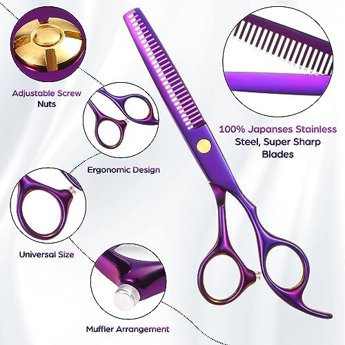 Wenshall Hair Cutting Scissors Professional 6.89 inch Barber Scissors Multifunctional Salon Thinning Scissors Straight Shears Tools for Mother Father Friends' Christmas Gift - Image 6