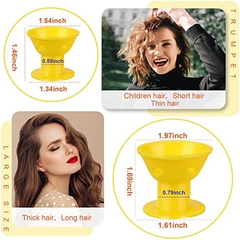 JANYUN 40 Pcs Yellow Silicone Hair Rollers (Including 20pcs Large & 20pcs Small Heatless Hair Curlers) - Image 2