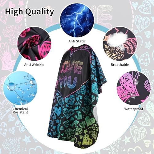 Professional Hair Cutting Cape(2 Pack), Salon Barber Cape with Adjustable Snap Closure - Image 3