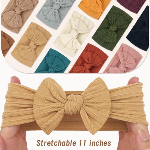CÉLLOT Super Stretchy Soft Knot Headbands with Hair Bows Head Wrap Hair Accessories For Newborn Baby Girls Infant Toddlers Kids - Image 3