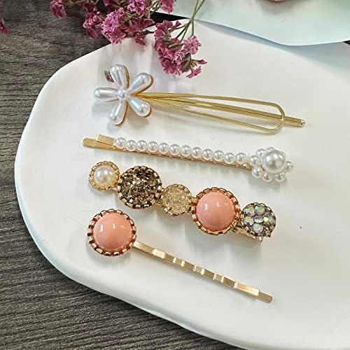 Mehayi 20 PCS Pearl Hair Clips Set Fashion Korean Acrylic Resin Hair Barrettes, Bobby Pins Hairpins for Women and Ladies Girls Headwear Styling Tools, Hair Accessories for Decorative Party Wedding - Image 5