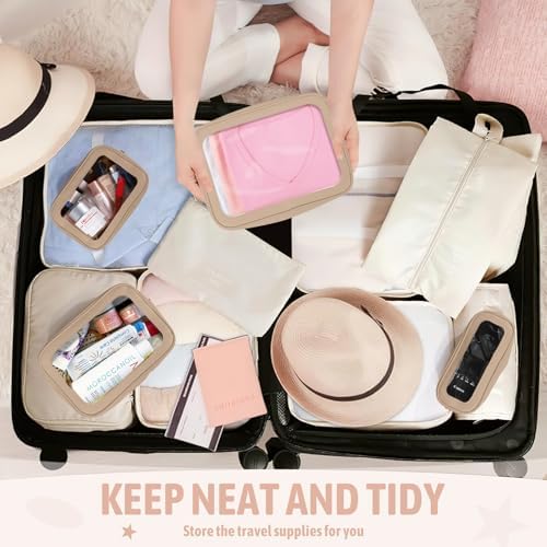 YOPCDJ 5PCS Diaper Bag Organizer Pouch Set, TSA Approved Toiletry Bag，Clear Waterproof TPU Makeup Bag Set Travel Organizer Bags for Women and Kids - Image 5