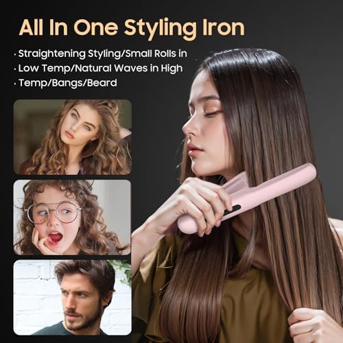 Cordless Hair Straightener, Portable Flat Iron for Travel, 2 in 1 Hair Styling Tools for straightening and Curling, Lightweight on-The-go - Image 6