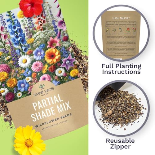 Bulk Wildflower Seeds Partial Shade Mix - 1 Pound Bag Over 120,000 Open Pollinated Annual and Perennial Seeds - Image 5