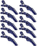 10pcs/set Multicolor Croc Clips Transparent Plastic Hairdresser Clip Hair Styling Sectioning Barrettes Professional Non Slip Alligator Clip Salon DIY Accessories Hairpins (10pcs-Dark Blue) by Liasun